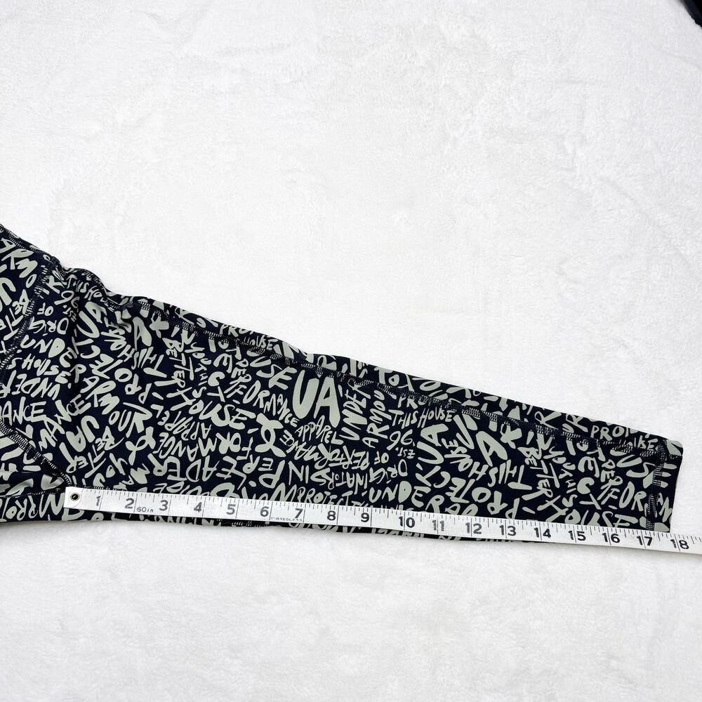 UNDER ARMOUR Girl's Motion Black & Khaki Printed Crop Tights size Small NEW - Picture 4 of 6